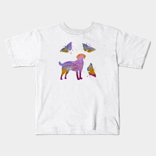 Labrador Art, Colorful, Butterflies Kids T-Shirt